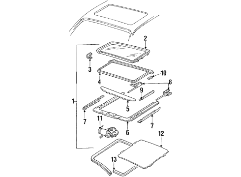 1988 Cadillac Eldorado Sunroof, Body Diagram