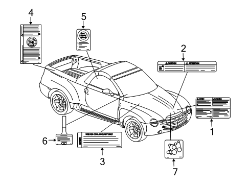 2006 Chevy SSR Information Labels Diagram