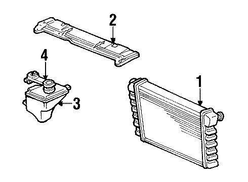 1986 Cadillac DeVille Radiator & Components, Radiator Support Diagram 1 - Thumbnail