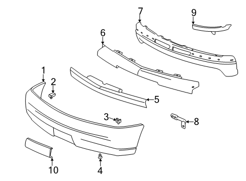 2005 Cadillac Escalade Front Bumper Diagram