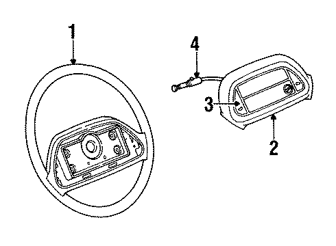 1993 Buick Roadmaster Steering Column, Steering Wheel Diagram 3 - Thumbnail