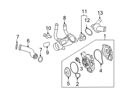 2008 Chevy Cobalt Cooling System, Radiator, Water Pump, Cooling Fan Diagram 1 - Thumbnail