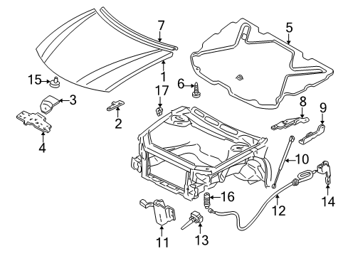 1997 Buick Regal Hood & Components, Body Diagram