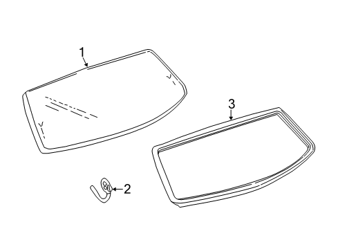 2001 Chevy Monte Carlo Back Glass, Reveal Moldings Diagram