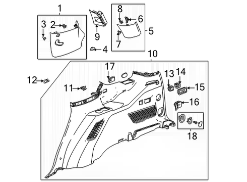 2021 GMC Yukon Panel Assembly, Qtr Lwr Rr Tr *Black Diagram for 84772058