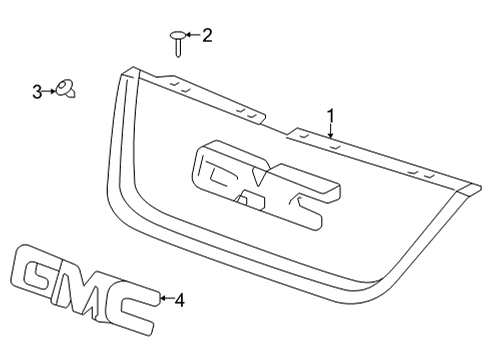 2012 GMC Acadia Grille & Components Diagram 1 - Thumbnail