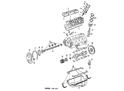 1985 GMC G2500 Engine Parts & Mounts, Timing, Lubrication System Diagram 2 - Thumbnail