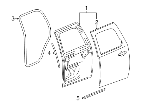 2013 Chevy Suburban 1500 Rear Door, Body Diagram