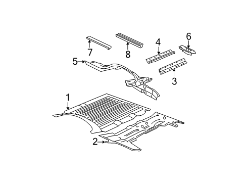 2004 Chevy Express 2500 Panel Asm,Front Floor (LH) Diagram for 88944422