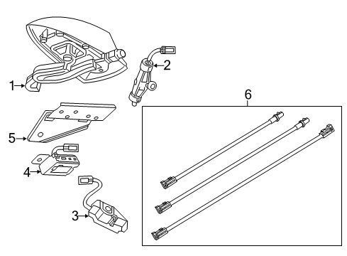 2015 Chevy Impala Bracket,Radio Antenna Diagram for 23103876