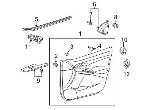 2009 Pontiac Vibe Plate,Front Side Door Accessory Switch Mount *Gray Diagram for 19204770