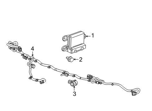 2019 Cadillac XTS Parking Aid Diagram 1 - Thumbnail