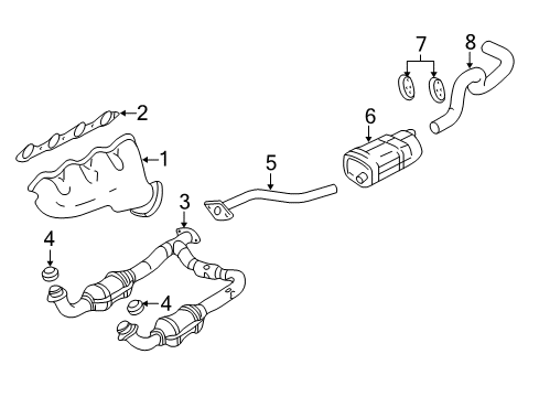 2006 Chevy Silverado 1500 CONVERTER ASM,3WAY CTLTC (W/EXH MANIF PIPE) "KIT" Diagram for 19420124