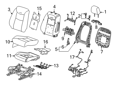 2021 Cadillac XT6 Cover Assembly, F/Seat Bk *Jet Black Diagram for 84871617