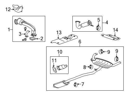 2010 Cadillac SRX Gasket, Exhaust Pipe Diagram for 55355416