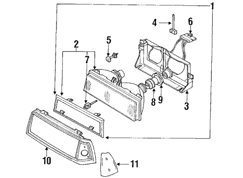 1990 Oldsmobile Delta 88 Headlamps, Electrical Diagram