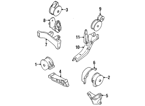 1998 Chevy Metro Bracket,Engine Rear Mount (On Esn) Diagram for 30013070