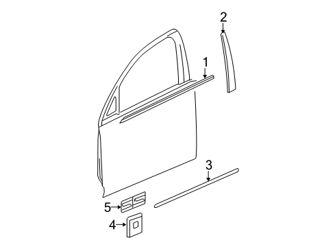 2006 Chevy Malibu Exterior Trim - Front Door Diagram