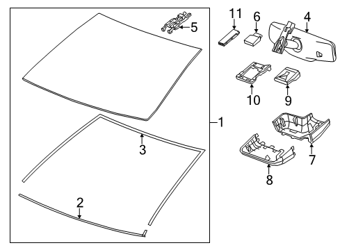 2016 Buick LaCrosse Cover,Inside Rear View Mirror Wiring Harness Lower Diagram for 26671955