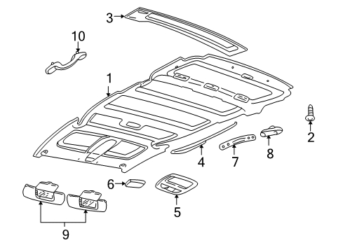 1997 Chevy Venture Interior Trim - Roof Diagram 1 - Thumbnail