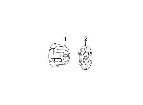 2002 GMC Yukon Wheel Covers & Trim Diagram