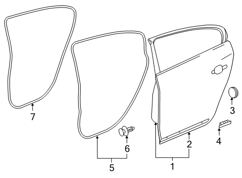 2012 Buick Regal Rear Door, Body Diagram