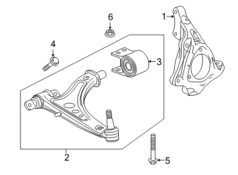 2020 Chevy Malibu Front Suspension, Control Arm, Stabilizer Bar Diagram 1 - Thumbnail