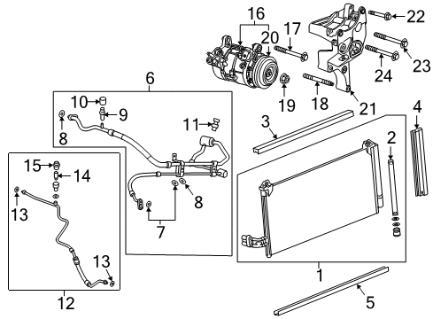 2017 Chevy Silverado 1500 A/C Condenser, Compressor & Lines Diagram 1 - Thumbnail