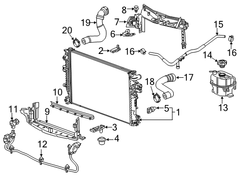 2016 Chevy Malibu Radiator Inlet Hose Diagram for 84021221