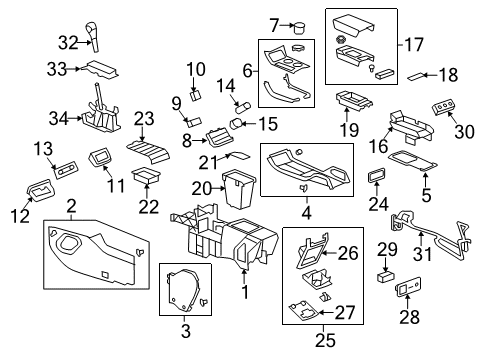 2007 GMC Acadia Bezel Assembly, Front Floor Console Extension Accessory Lower *Brick Diagram for 25814795