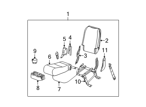 2006 Cadillac Escalade EXT Front Seat Components Diagram 1 - Thumbnail