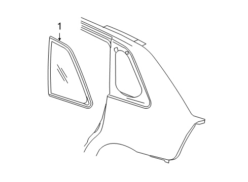 2005 Chevy Malibu Window Assembly, Quarter Rh (Service) Diagram for 10355880