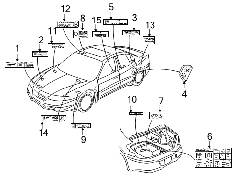 2002 Pontiac Bonneville Label, Vehicle Emission Control Information Diagram for 12565727