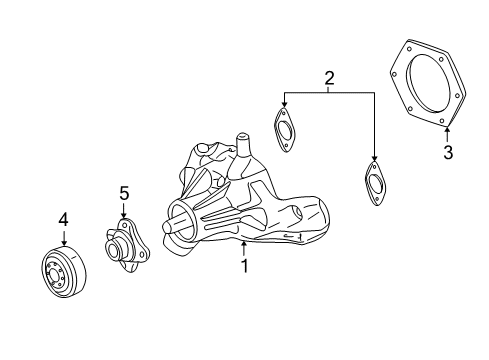 2004 Chevy Express 1500 Cooling System, Radiator, Water Pump, Cooling Fan Diagram 1 - Thumbnail