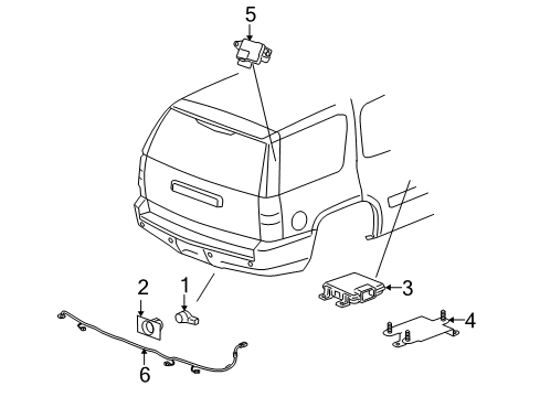 2012 Chevy Tahoe Parking Aid Diagram 1 - Thumbnail