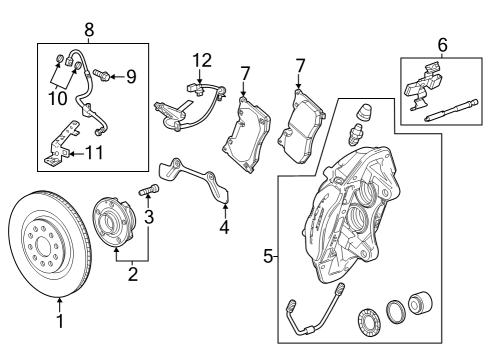 2024 Chevy Corvette PIN KIT-RR DISC BRK PAD Diagram for 85621085