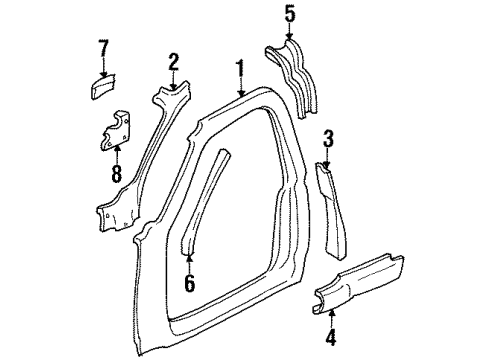 1998 Chevy Tahoe Fender & Components Diagram 2 - Thumbnail