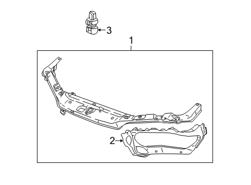 2004 Saturn L300 Panel Asm,Headlamp Mount Diagram for 22704483