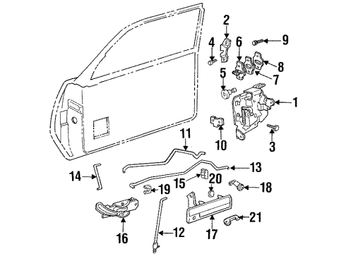 1992 Oldsmobile Achieva Front Side Door Window Regulator Assembly <Use 1C5L Diagram for 16632439