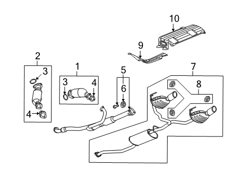 2008 Buick Enclave Muffler Assembly, Exh (W/ Exh Pipe) Diagram for 84590714