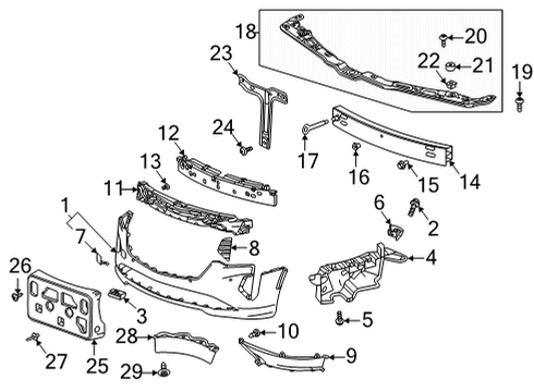 2020 Cadillac CT4 Fascia Assembly, Front Bpr Upr *Paint To Mat Diagram for 84773616