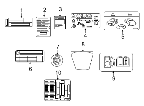 2018 Cadillac XT5 Label, A/C Refrig & Fan Blade Wrng Diagram for 84468779