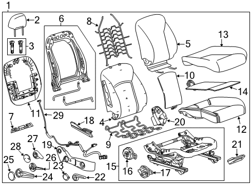 2014 Buick Verano Pad Assembly, Front Seat Back Diagram for 23384989