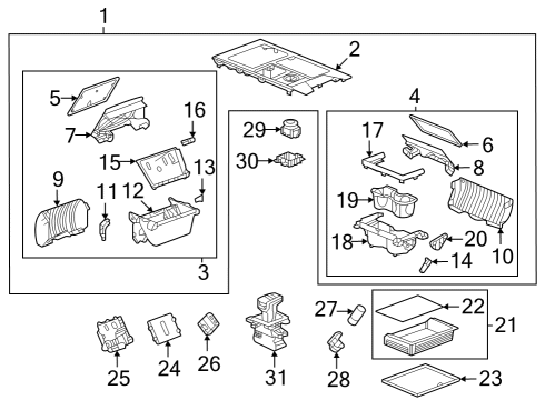 2022 GMC Hummer EV Pickup Retainer Assembly, Acsry Pwr Rcpt *Jet Black Diagram for 13532905