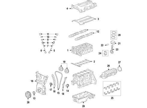 2013 Chevy Spark Sprocket Assembly, Camshaft Intake (W/ Camshaft Position Diagram for 25191778