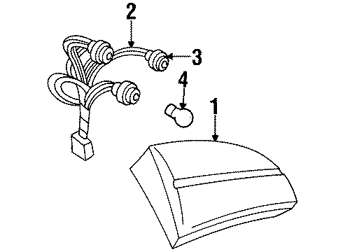 1995 Pontiac Bonneville Lamp Assembly, Back Up & Tail Diagram for 5977644