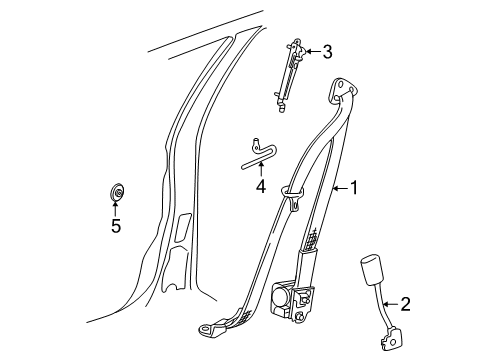 2000 Saturn LW2 Front Seat Belts Diagram