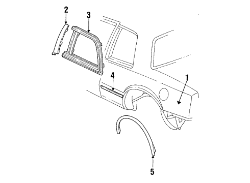 1992 Oldsmobile Toronado Plate Assembly, Name Quarter Diagram for 20689823