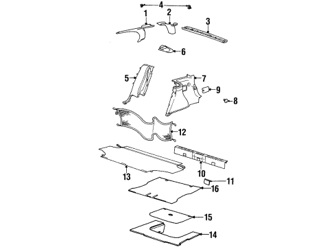 2000 Saturn SW2 Panel Asm,Rear End Trim Finish *Medium Duty Bisc Ii Diagram for 21305063