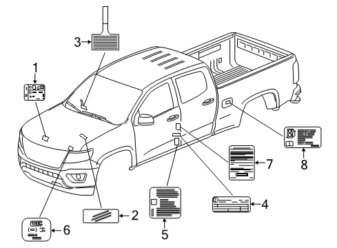 2017 GMC Canyon Information Labels Diagram